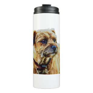 Affen Border Terrier  Thermosbecher