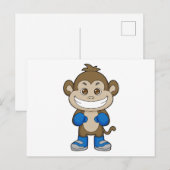 Affen-Boxer-Boxhandschuhe Postkarte (Vorne/Hinten)