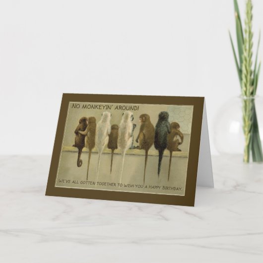 Affen Business Birthday From Group, Spaß Karte (Vorderseite)