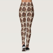 Affen Carved Coconut Retro Kitsch Chic Leggings (Rückseite)