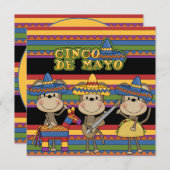 Affen Cinco de Mayo Custom Birthday Einladungen (Vorne/Hinten)