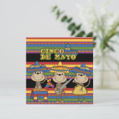 Affen Cinco de Mayo Custom Birthday Einladungen (Stehend Vorderseite)