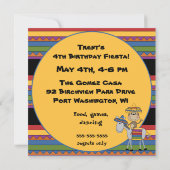 Affen Cinco de Mayo Custom Birthday Einladungen (Rückseite)