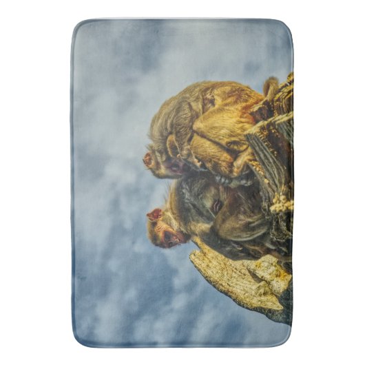 Affen Cuddling Badematte (Vorderseite Vertikal)