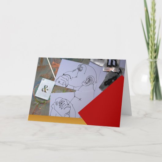 Affen denken über Neujahrsvorsätze Karte (Vorderseite)