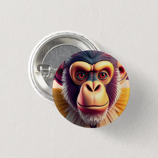 Affen-Design Button (Vorne & Hinten)