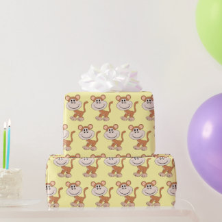 Affen-Design in beliebiger Hintergrundfarbe Geschenkpapier