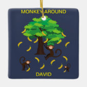 Affen, die Bananen kaufen Keramikornament (Vorderseite)