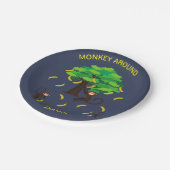 Affen, die Bananen kaufen   Pappteller (Schrägansicht)