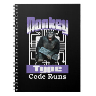 Affen, die Code tippen, bringen Programmiererhumor Notizblock
