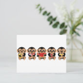 Affen, die Obst lieben Postkarte (Stehend Vorderseite)