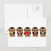 Affen, die Obst lieben Postkarte (Vorne/Hinten)