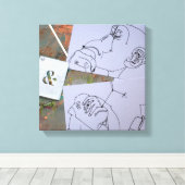 Affen, die über Neujahrsvorsätze nachdenken C Leinwanddruck (Insitu (Holzboden))