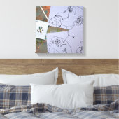 Affen, die über Neujahrsvorsätze nachdenken C Leinwanddruck (Insitu (Schlafzimmer))