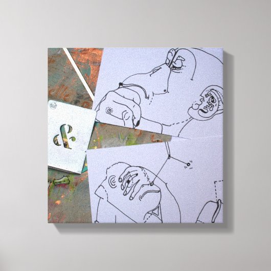 Affen, die über Neujahrsvorsätze nachdenken C Leinwanddruck (Vorderseite)