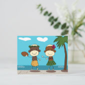 Affen, die Urlaub in Hawaii genießen Postkarte (Stehend Vorderseite)