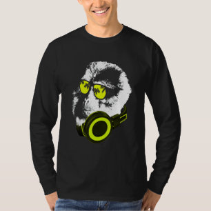 Affen-DJ mit Kopfhörern und Sonnenbrille Party T-Shirt