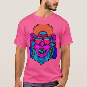 Affen-DJ-Zoo-Wärter-Musikliebhaber-Primate-Retro-8 T-Shirt