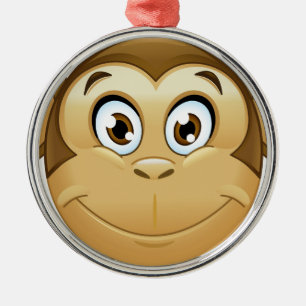 Affen-Emoji Ornament Aus Metall