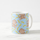 Affen essen Banana Blue Kaffeetasse (VorderseiteRechts)