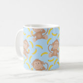 Affen essen Banana Blue Kaffeetasse (Vorderseite Links)