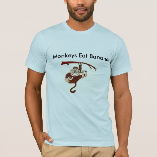 Affen essen Bananen T-Shirt (Vorderseite)
