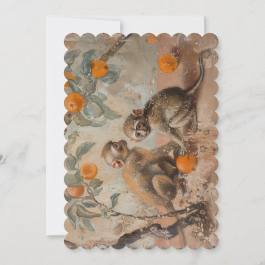 Affen - flache Einladungsgröße: 12,7 cm x 17,8 cm Einladung (Vorderseite)