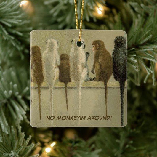 Affen - Geburtstag von der Gruppe Personalisiert Keramikornament (Baum)