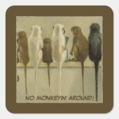 Affen - Geburtstag von der Gruppe Personalisiert Quadratischer Aufkleber (Vorderseite)