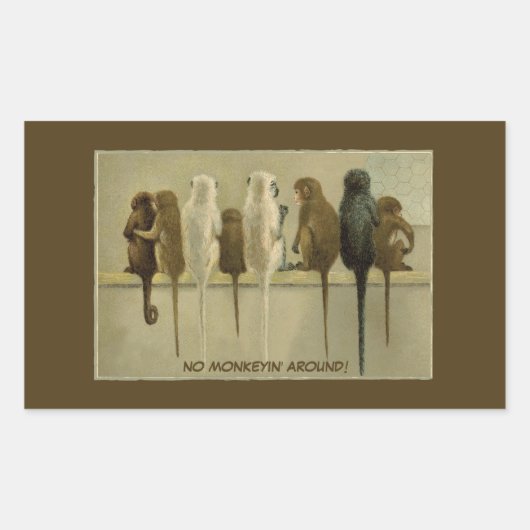 Affen - Geburtstag von der Gruppe Personalisiert Rechteckiger Aufkleber (Vorderseite)