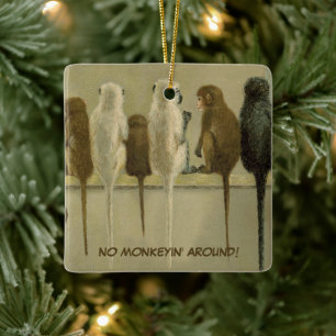 Affen Geschäft Geburtstag Von Gruppe Personalisier Keramikornament