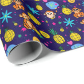 Affen-Geschäft-Muster Geschenkpapier (Rolleneckpunkt)