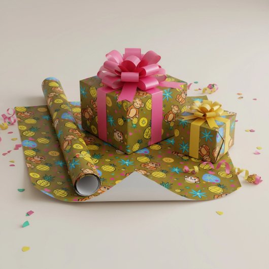 Affen-Geschäft-Muster Geschenkpapier
