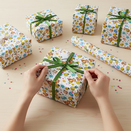 Affen-Geschäft-Muster Geschenkpapier