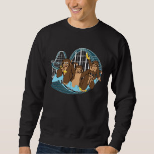 Affen Gorillas fahren Achterbahn Vergnügungspark Sweatshirt