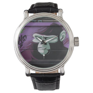 Affen-Graffiti Armbanduhr