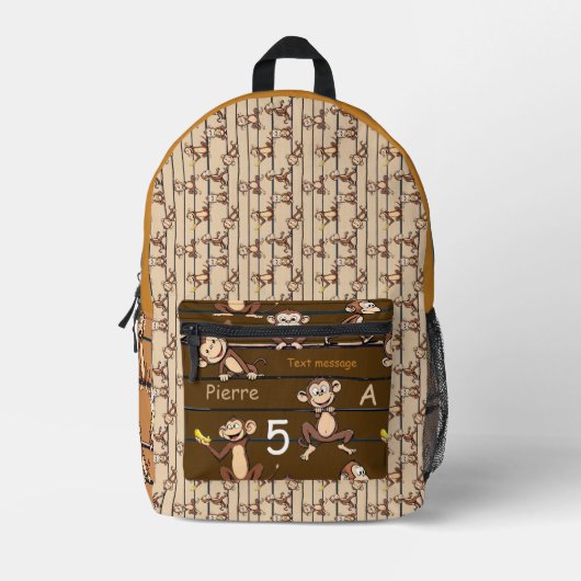Affen Gruppe Bedruckter Rucksack (Vorderseite)