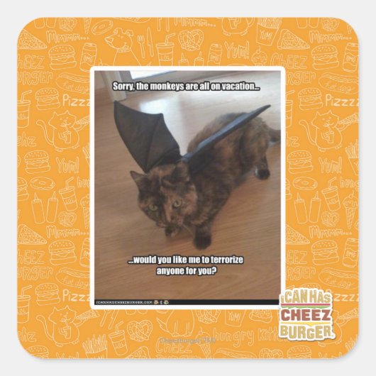 Affen im Urlaub Quadratischer Aufkleber (Vorderseite)