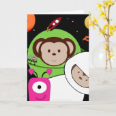 Affen im Weltraum mit Außerirdischen Planet Karte (Gelbe Blume)