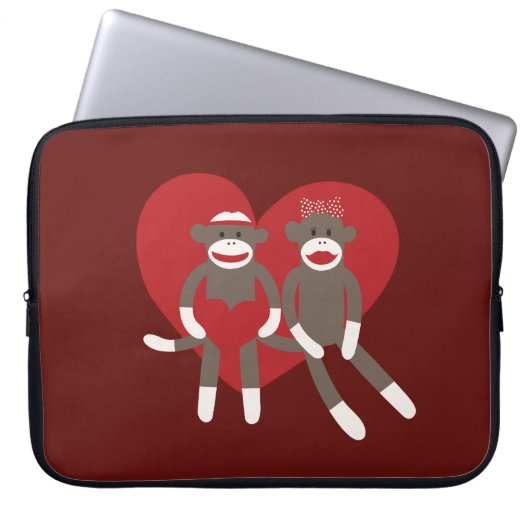 Affen in der Liebe Herz Valentinstag Geschenke Laptopschutzhülle (Vorderseite)