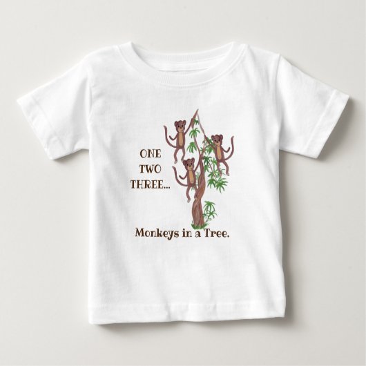 Affen in einem Tree Baby Fine Jersey-T - Shirt (Vorderseite)