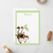 Affen in einer Baumhütte Vielen Dank für Ihre Aufm Mitteilungskarte (Vorderseite/Rückseite Beispiel)