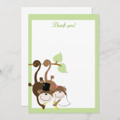 Affen in einer Baumhütte Vielen Dank für Ihre Aufm Mitteilungskarte (Vorne/Hinten)