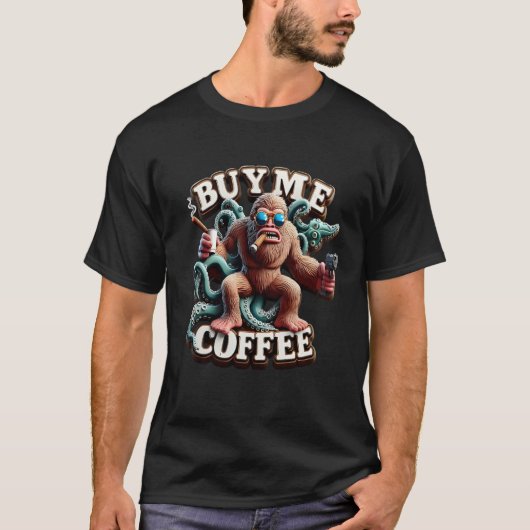 Affen Java Robbery kaufen mir einen Kaffee T-Shirt (Vorderseite)