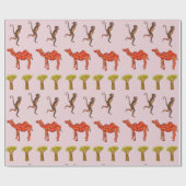 Affen Kamele Niedliche Wrapping Papier Kinder Geschenkpapier (Flach)