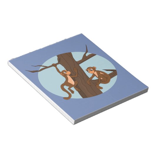 Affen klettern auf das Baumnotizblock Notizblock (angewinkelt)