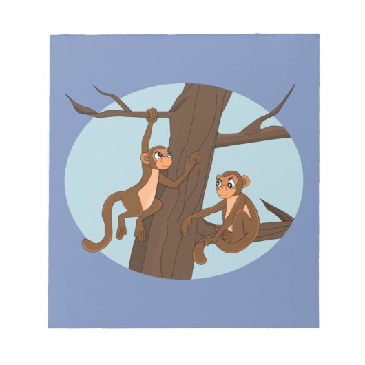 Affen klettern auf den Baum Notizblock (Vorderseite)