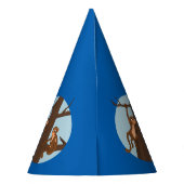 Affen klettern auf den Cartoon Party Hut Partyhütchen (Rückseite)