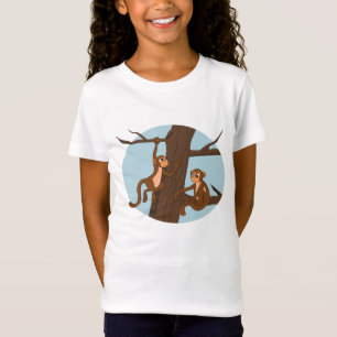 Affen klettern auf den Cartoon T - Shirt