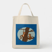 Affen klettern auf den Cartoon Tragetasche (Rückseite)